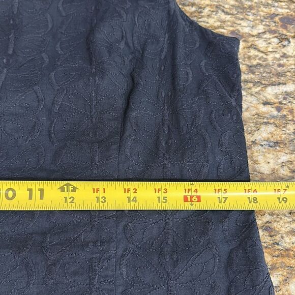 Hatley Elegant Black Floral Embroidery Sleeveless Sheath Dress Size 12 - Picture 8 of 10